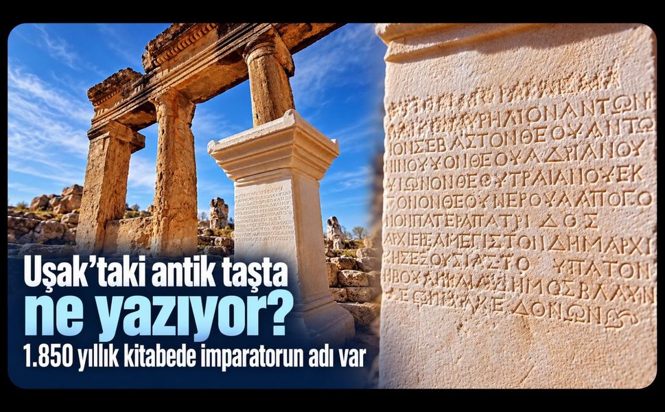 Uşak’taki antik taşta ne yazıyor? 1.850 yıllık kitabede imparatorun adı var