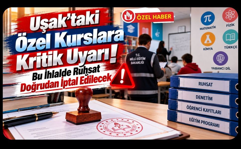 Uşak’taki Özel Kurslara Kritik Uyarı! Bu İhlalde Ruhsat Doğrudan İptal Edilecek
