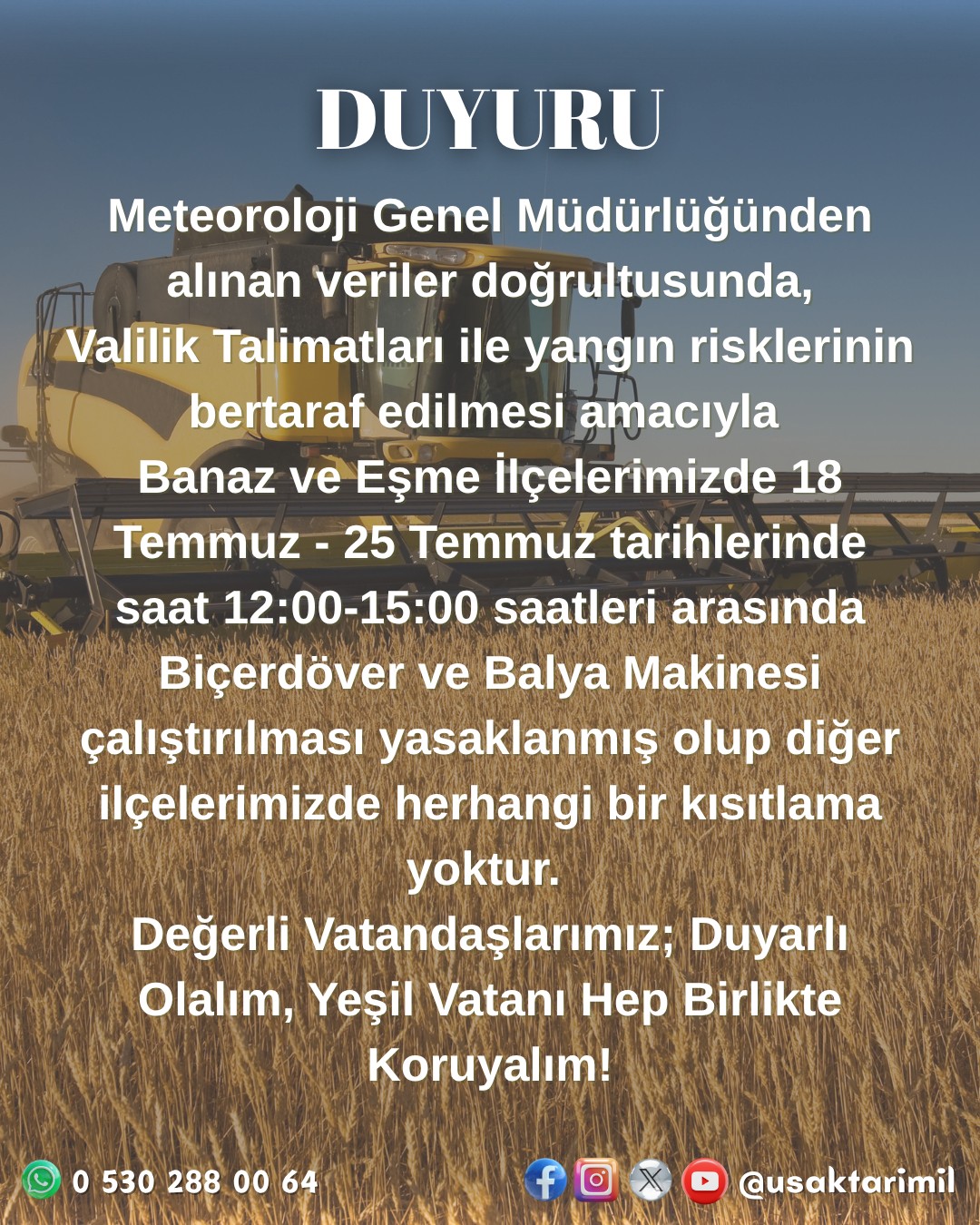 Tarım Yasak