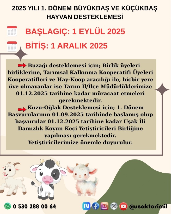 Hayvan Destekleme Başvuruları