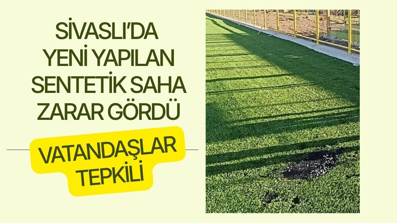Sivaslı’da Yeni Yapılan Sentetik Saha Zarar Gördü: Vatandaşlar Tepkili