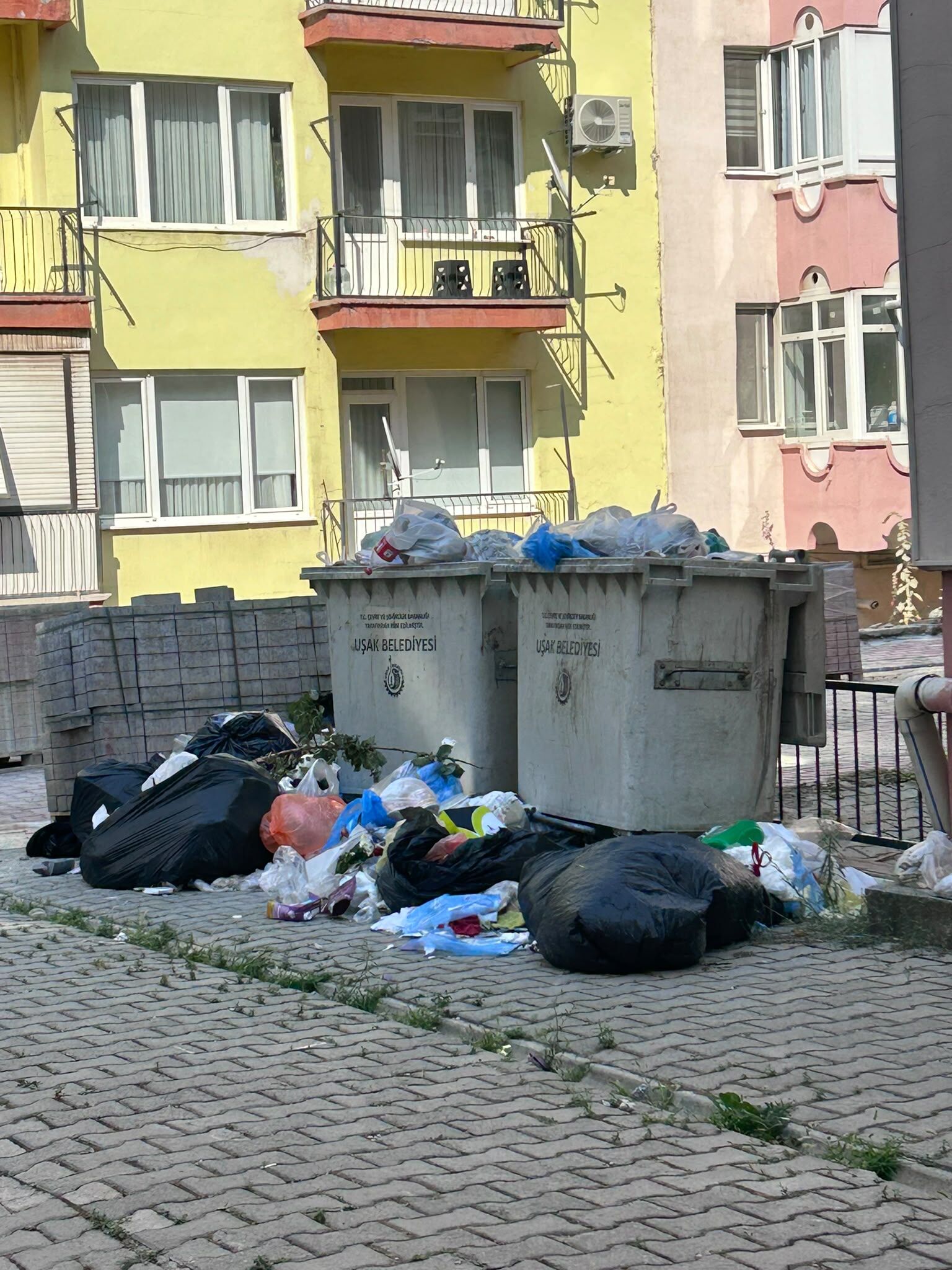 Uşak’ta Bu Görüntü Tepki Çekti Çöpler Konteynerlere Sığmadı (2)