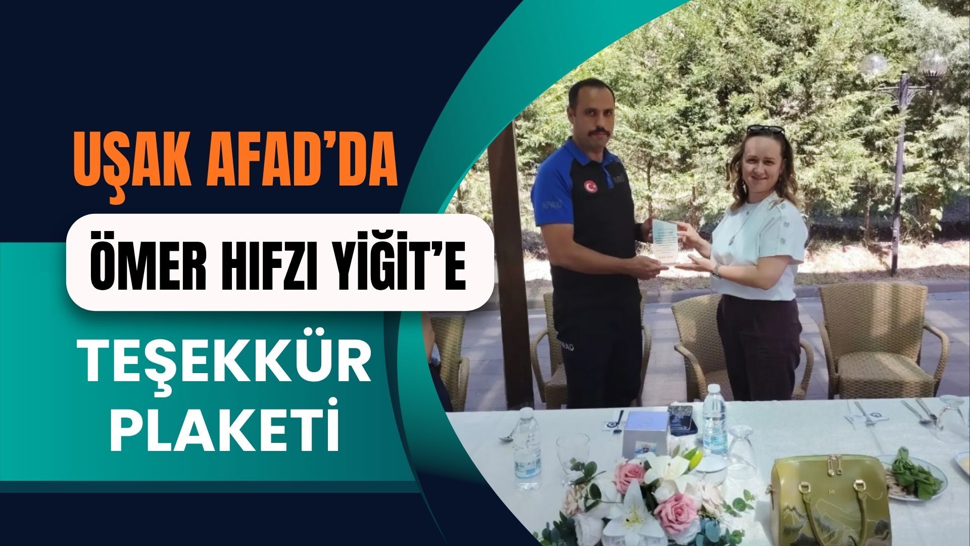 Uşak AFAD’da Ömer Hıfzı Yiğit’e Teşekkür Plaketi