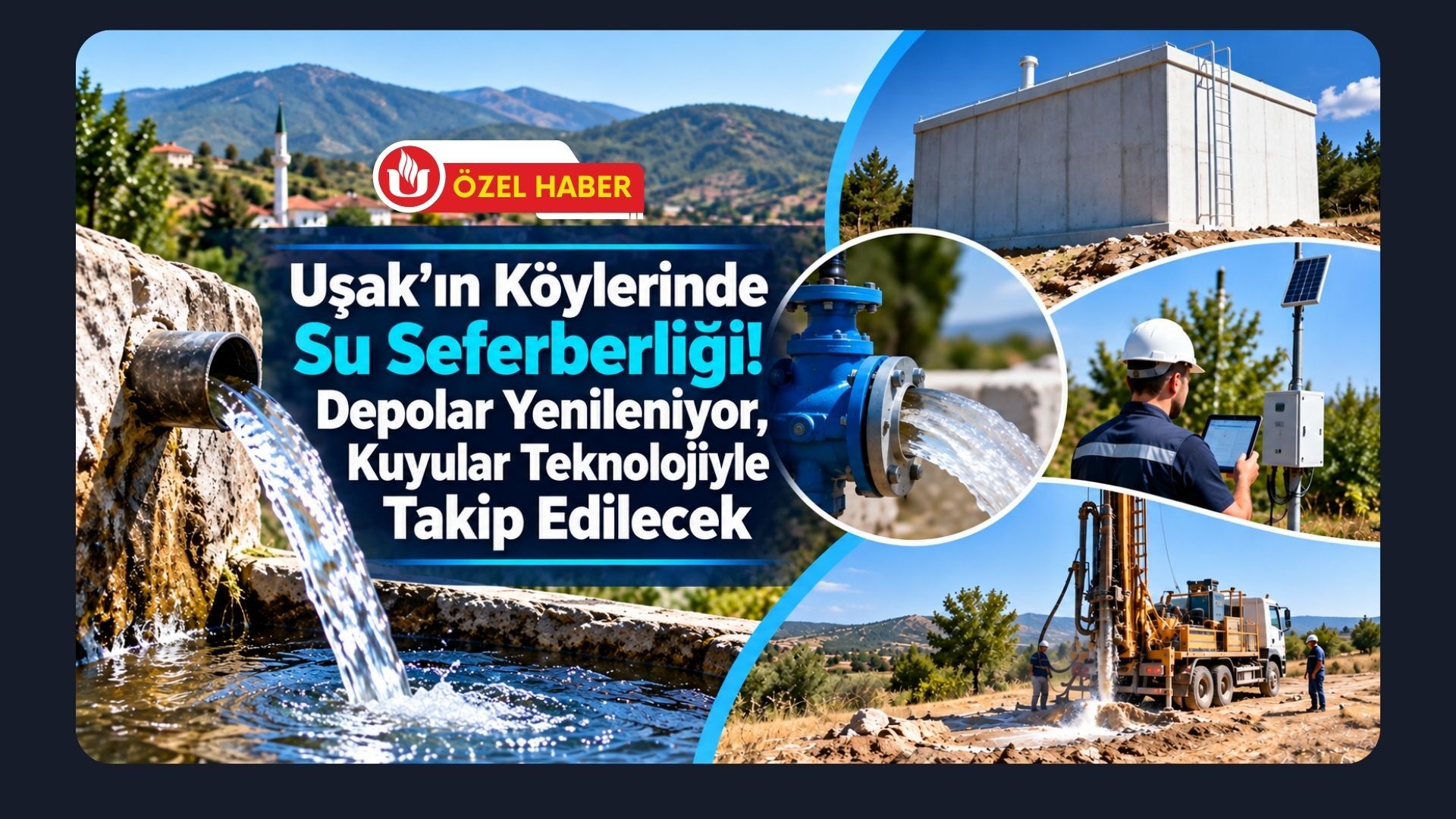Uşak’ın Köylerinde Su Seferberliği! Depolar Yenileniyor, Kuyular Teknolojiyle Takip Edilecek