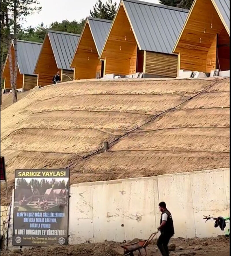 Uşaklıların Yakın Tatil Rotası Muratdağı’nda Yeni Bungalovlar Tamamlanıyor (1)