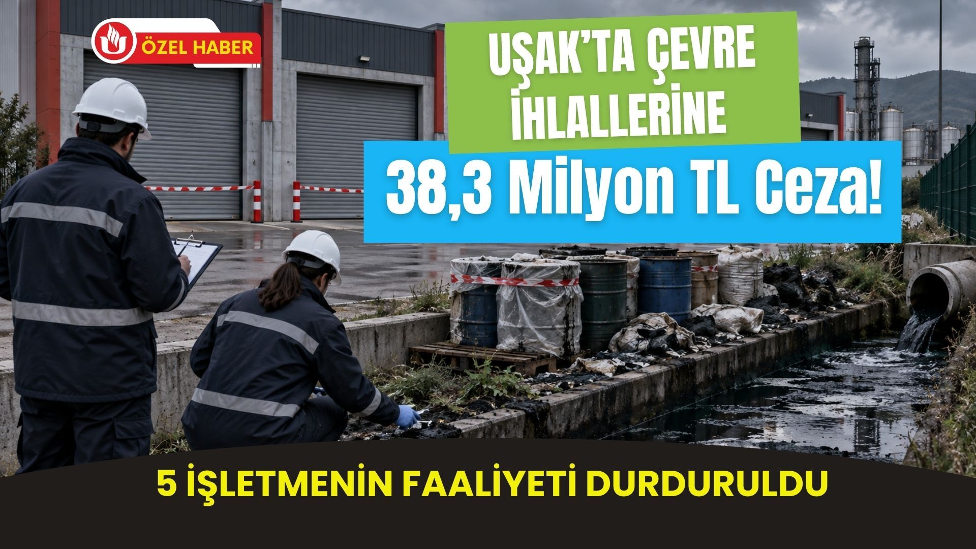 Uşak’ta Çevre İhlallerine 38,3 Milyon TL Ceza! 5 İşletmenin Faaliyeti Durduruldu