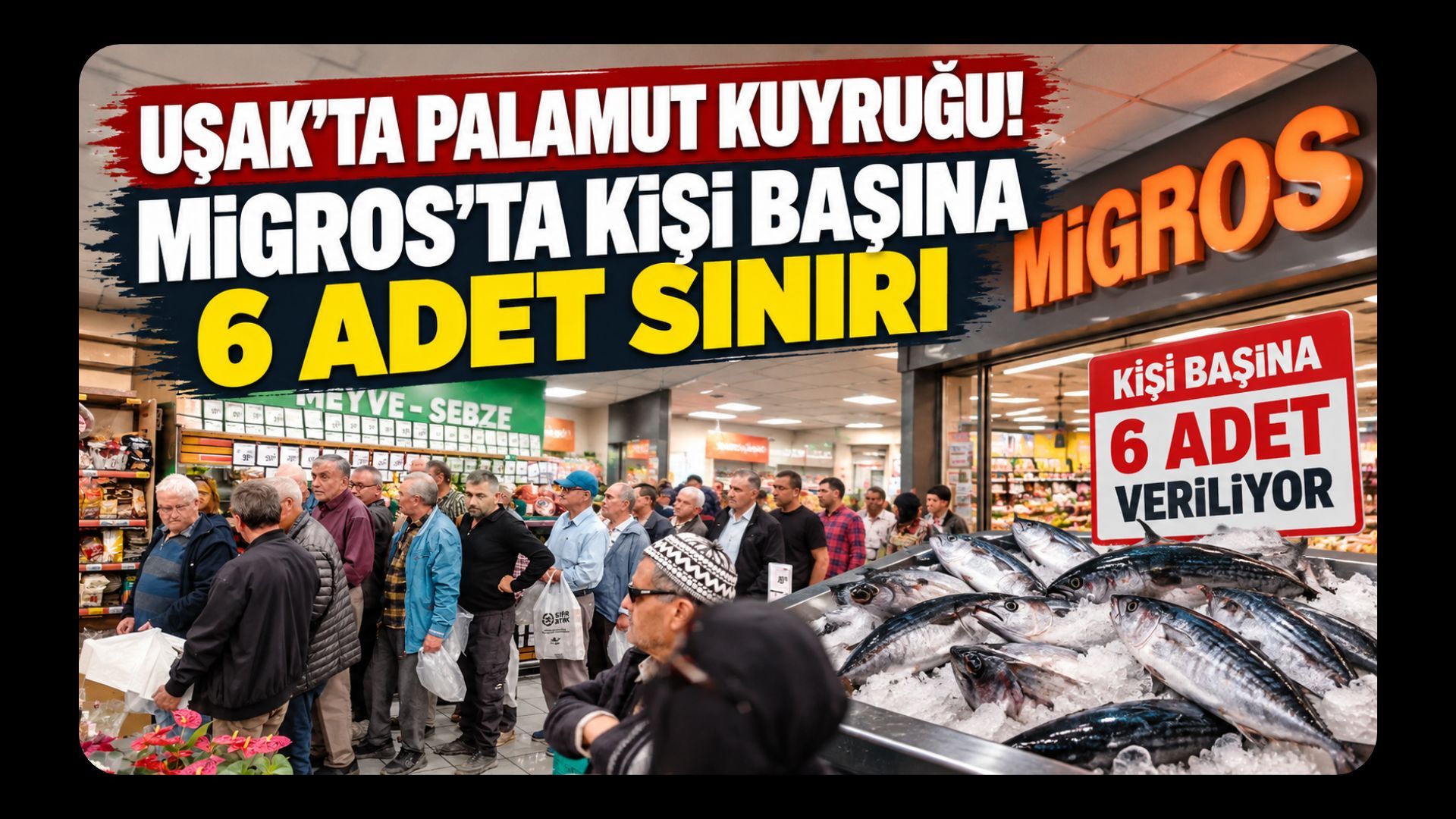 Uşak'ta Palamut Kuyruğu! Migros'ta Kişi Başına 6 Adet Sınırı