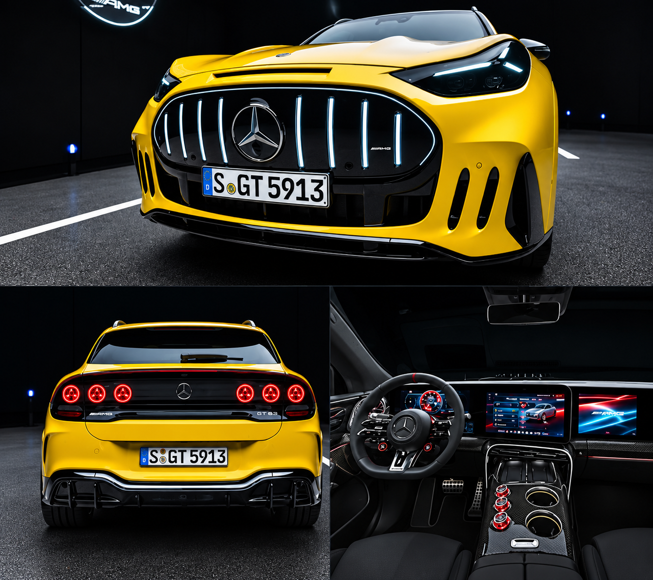 Sarı Mercedes Amg Gt