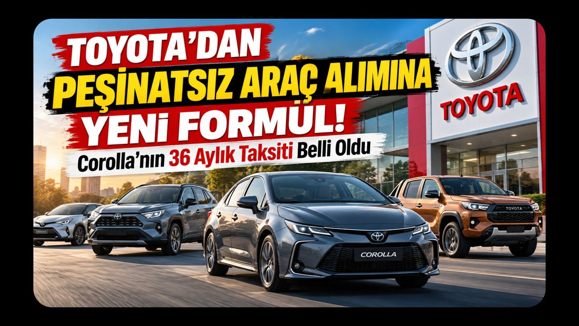Toyota'dan Peşinatsız Araç Alımına Yeni Formül! Corolla'nın 36 Aylık Taksiti Belli Oldu