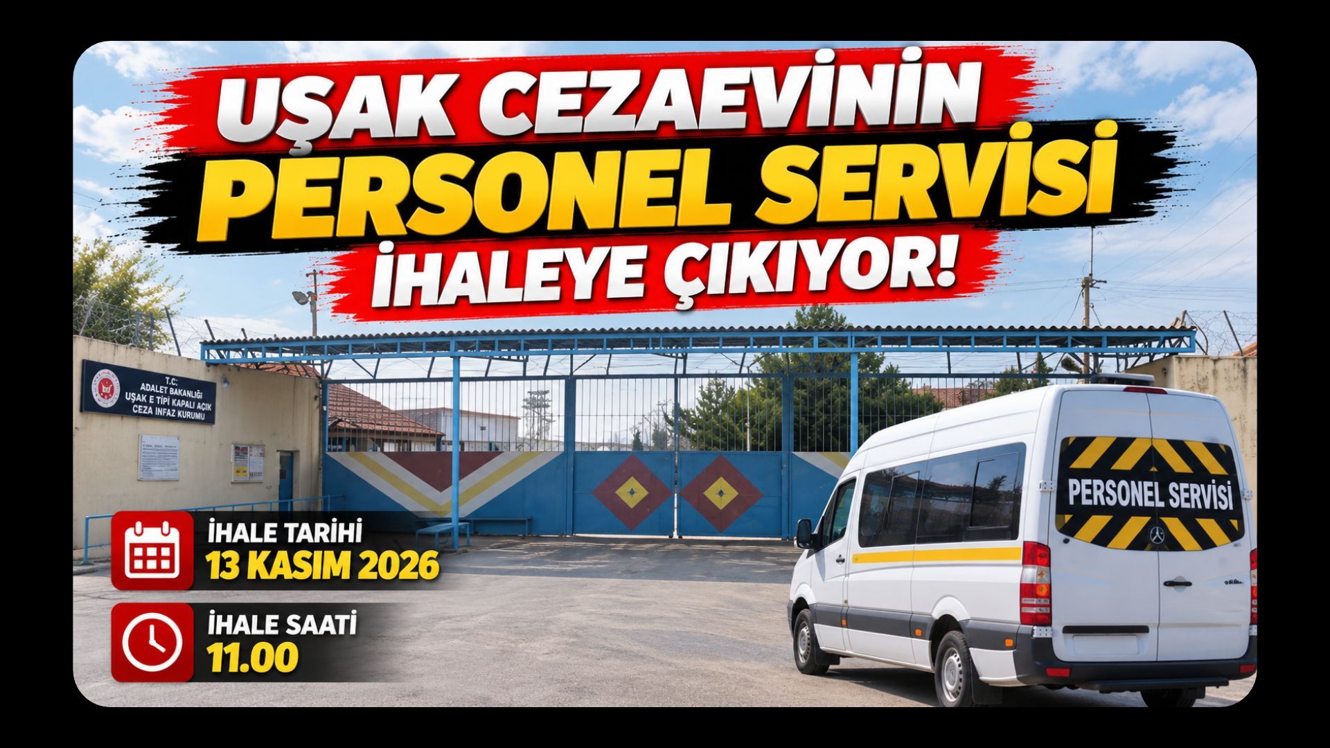 Uşak Cezaevinin 2027 Yılı Personel Servisi İçin İhaleye Çıkılıyor!