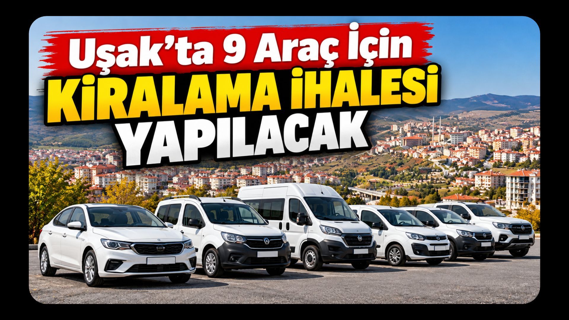 Uşak’ta 9 Araç İçin Kiralama İhalesi Yapılacak