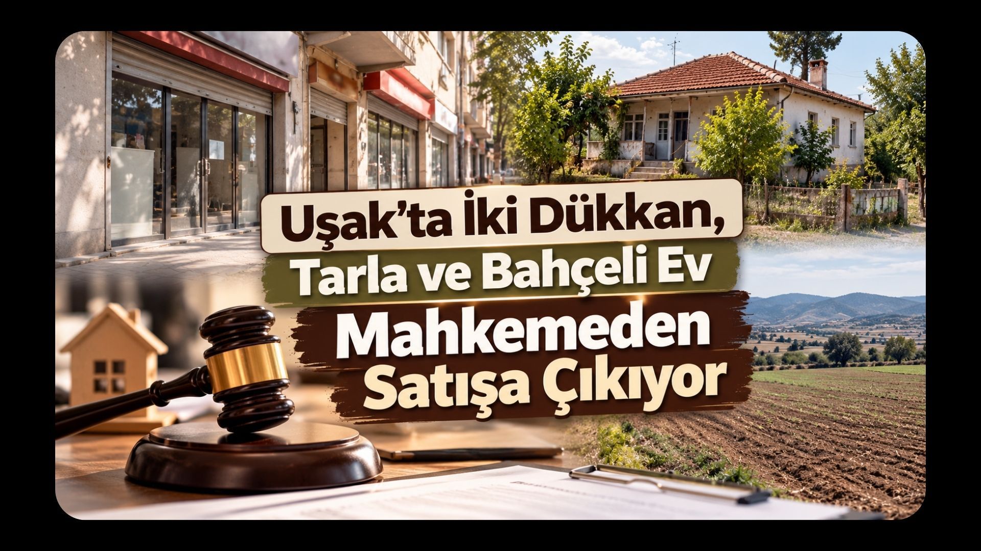 Uşak’ta İki Dükkan, Tarla ve Bahçeli Ev Mahkemeden Satışa Çıkıyor